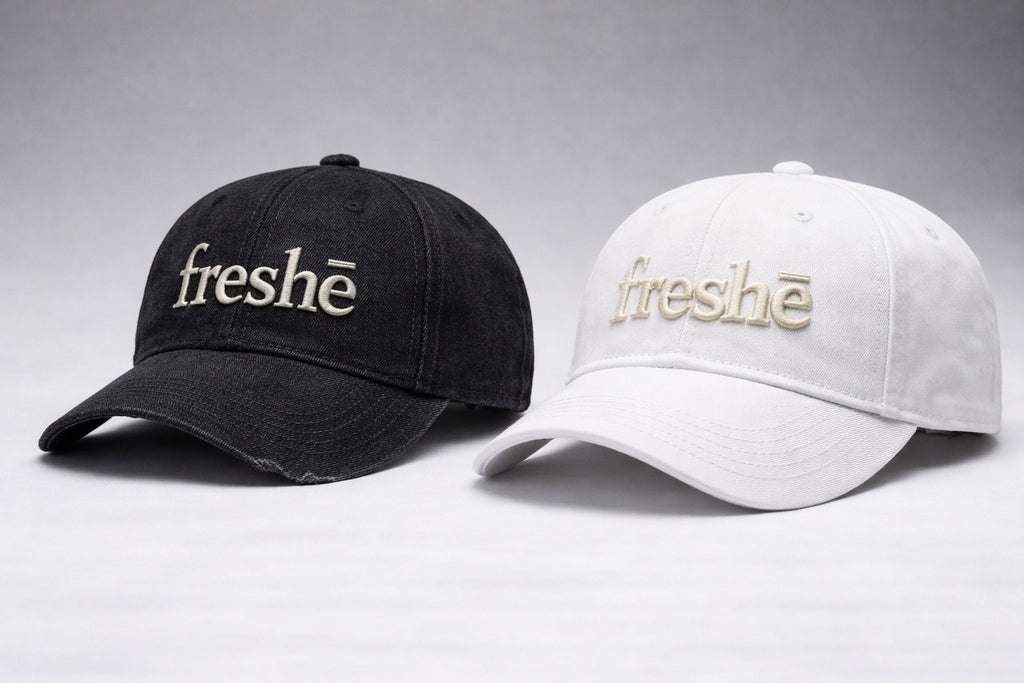 Freshē black and white caps