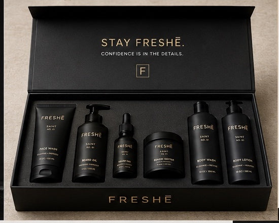 Freshē Essential Kit boxed six-piece grooming set